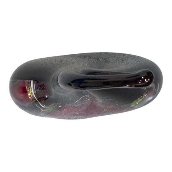 New Ron Schuster Md Dichroic Amber Flame Sculpture Studio Art Glass Paperweight - Picture 9 of 9